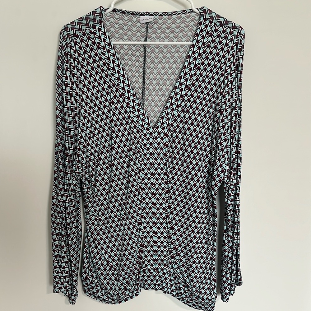 Lascana Long sleeve blouse, v-neck, multicolored